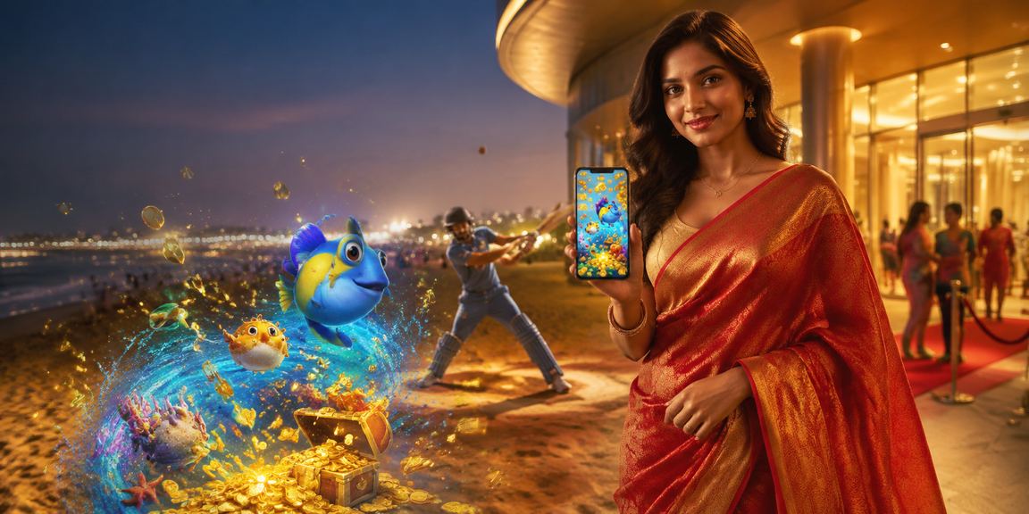 Chennai Marina Beach with cricket betting theme
